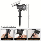 Spot solaire à piquet 9 LED orientable IP65, lot de 2 ou 3