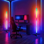 Lampadaire trépied LED RVB avec télécommande, colonne de 110 cm