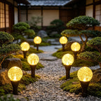 Guirlande solaire de jardin à 30 boules craquelées, 8 modes