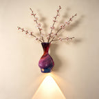 Applique murale vase LED à détecteur, décor craquelé ou galaxie