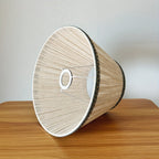 Abat-jour conique en lin naturel plissé pour lampe de table, Ø 30 cm