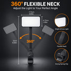 Lampe de lecture à pince noire modulable, tête amovible et bras