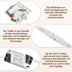 Lot de 5 dalles LED carrées encastrables 3W, 6W ou 9W, extra-plates