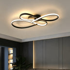 Plafonnier LED en double huit, 79 cm, noir, argenté ou doré