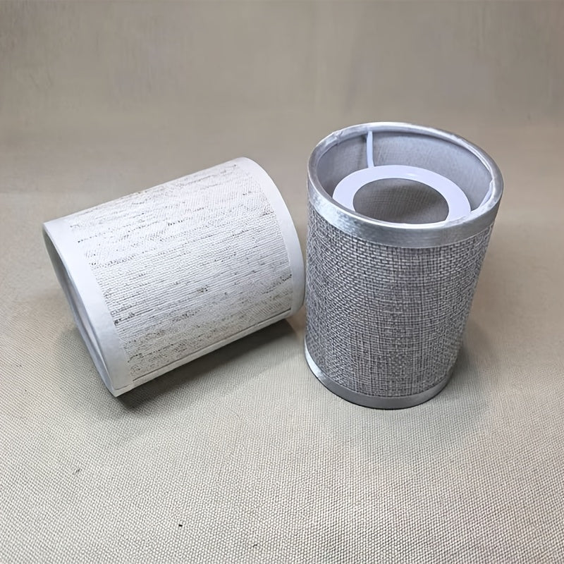 Mini abat-jour cylindre en toile de lin beige pour veilleuse, Ø 8 cm