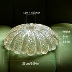 Abat-jour fleur de lotus translucide à paillettes dorées, Ø 25 cm