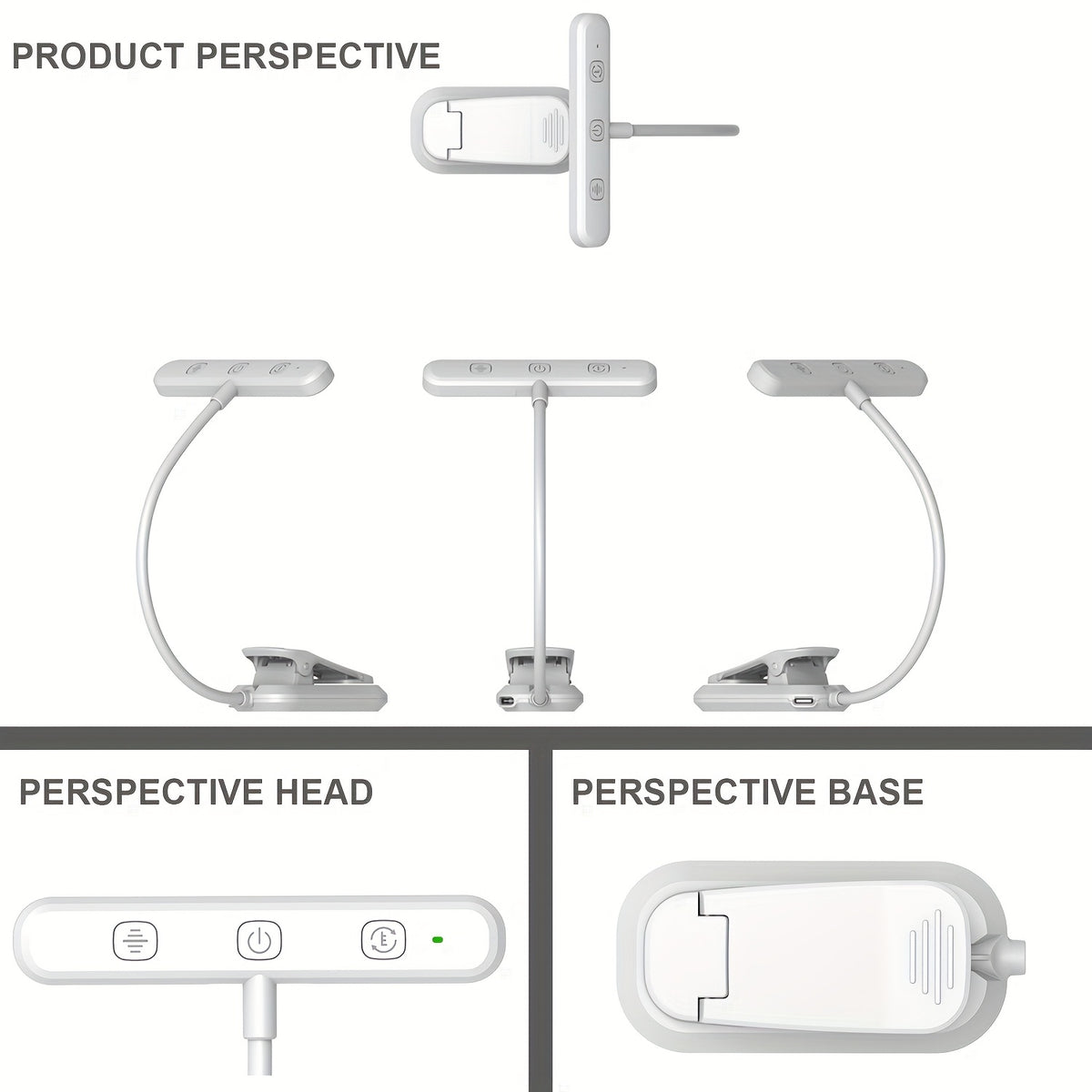 Lampe à pince à barre LED pour double page