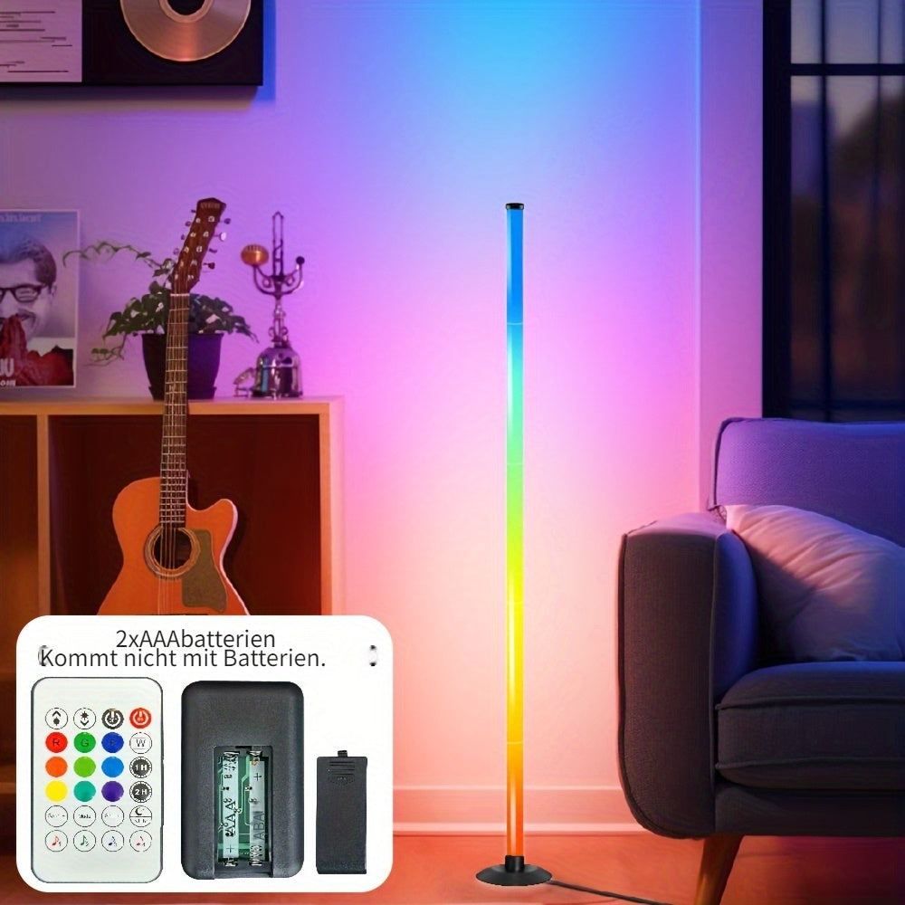 Lampadaire d'angle LED RGBIC avec application et télécommande, 122 cm