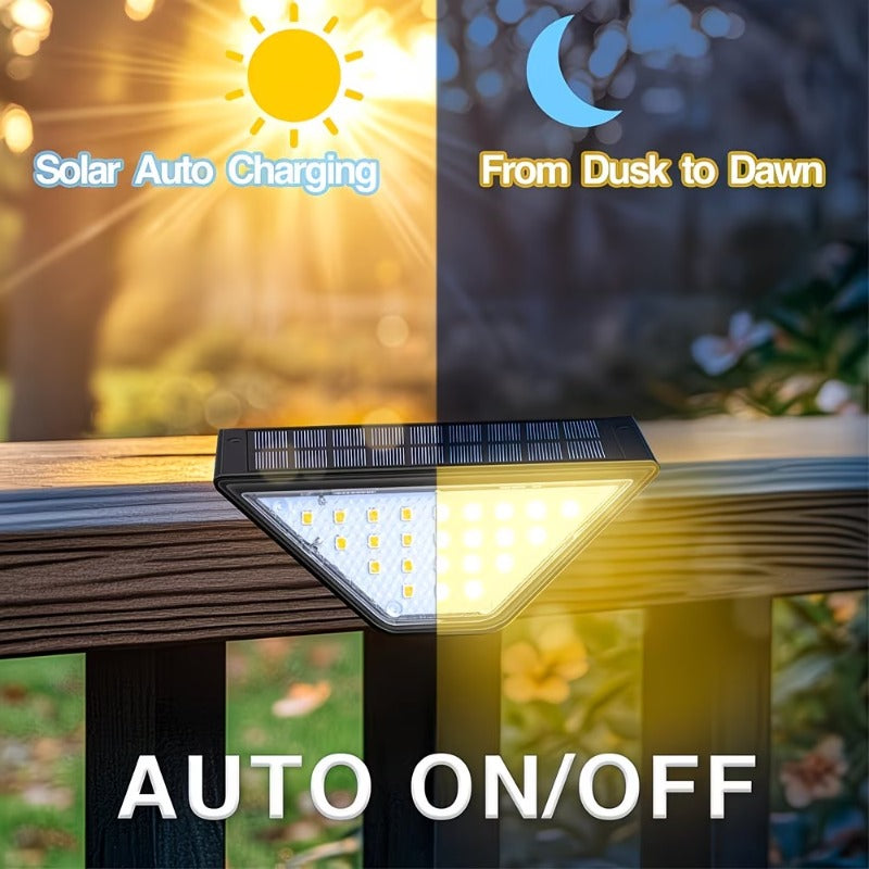 Applique solaire de marche triangulaire 24 LED, IP65, lot de 2