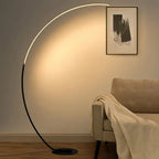 Lampadaire arc LED 25 W noir à minuterie et mémoire, 165 cm