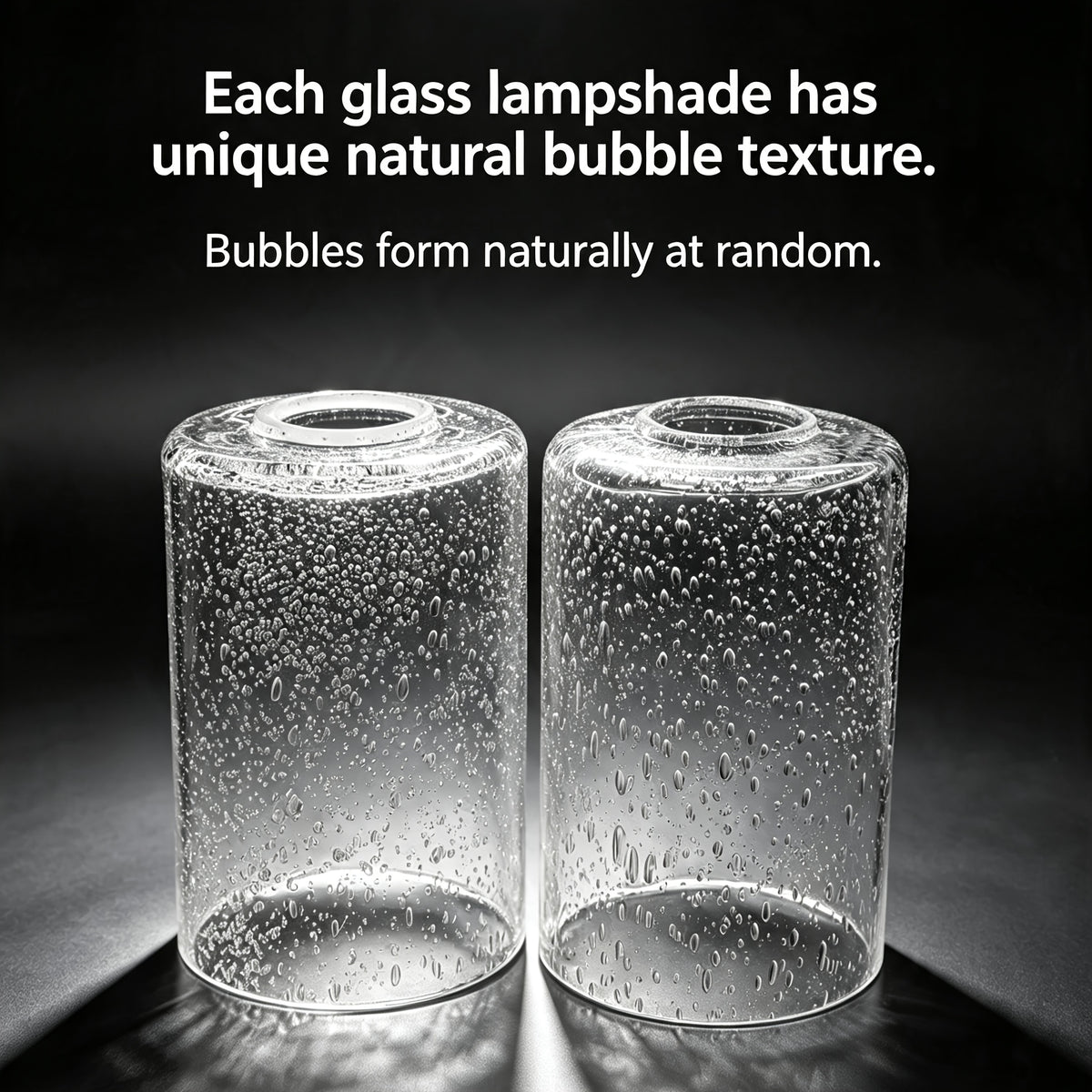 Lot de 2 cylindres en verre bullé transparent, Ø 10 x H 15 cm