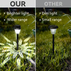 Lampe solaire sucette à tête facettée, rosaces au sol, lot de 8
