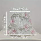 Abat-jour plissé blanc orné de fleurs roses et de dentelle, Ø 28 cm