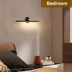 Applique murale LED noire rechargeable, barre aimantée orientable