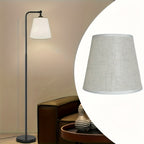 Lot de 2 petits abat-jour coniques en lin gris clair, E27 et E14