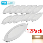 Spot LED encastrable Ø 14,7 cm, 9 W blanc neutre 4500 K, lot de 12