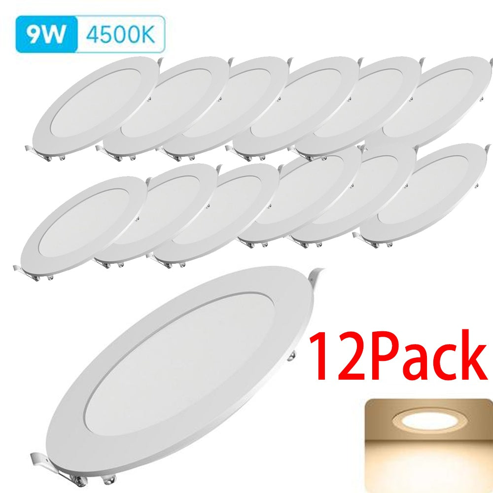 Spot LED encastrable Ø 14,7 cm, 9 W blanc neutre 4500 K, lot de 12