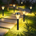 Lot de 10 lampes solaires sucette à tête torsadée pour allée