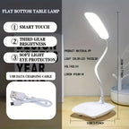 Lampe de bureau sans fil à col flexible, LED trois teintes, 35 cm