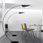 Lampadaire arc noir à abat-jour feuille, 200 cm, douille E27