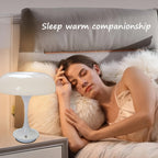 Lampe champignon sans fil rétro au chapeau anneau, blanche ou orange