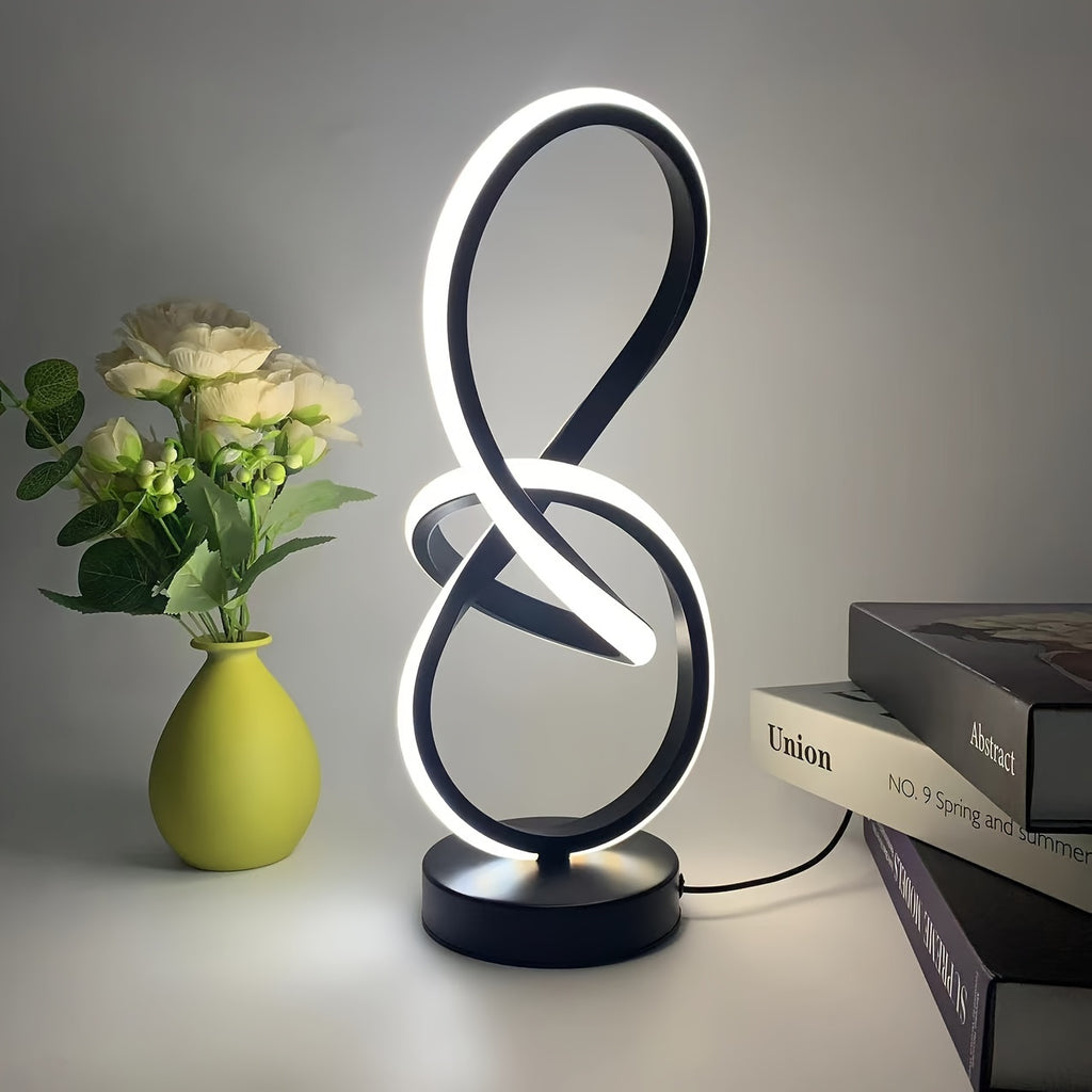 Lampe de bureau LED design en nœud lumineux, 31,5 cm, 3 teintes