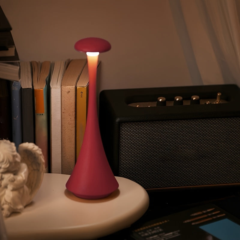 Lampe de table sans fil en trompette de 27 cm, tête champignon