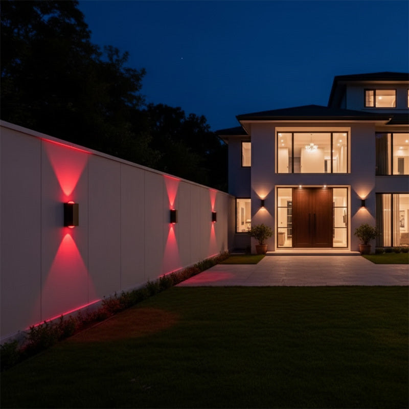 Applique murale solaire LED multicolore, faisceau haut et bas