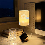 Lampe de chevet à fleurs jaunes, col flexible et socle porte-téléphone