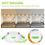 Spot LED encastrable 8 W lot de 5, Ø 100 mm, lumière réglable