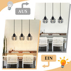 Suspension cages en métal noir E14, 1 lumière ou 3 en grappe
