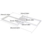 Plafonnier LED rectangulaire double cadre, 60 ou 80 cm, noir ou blanc