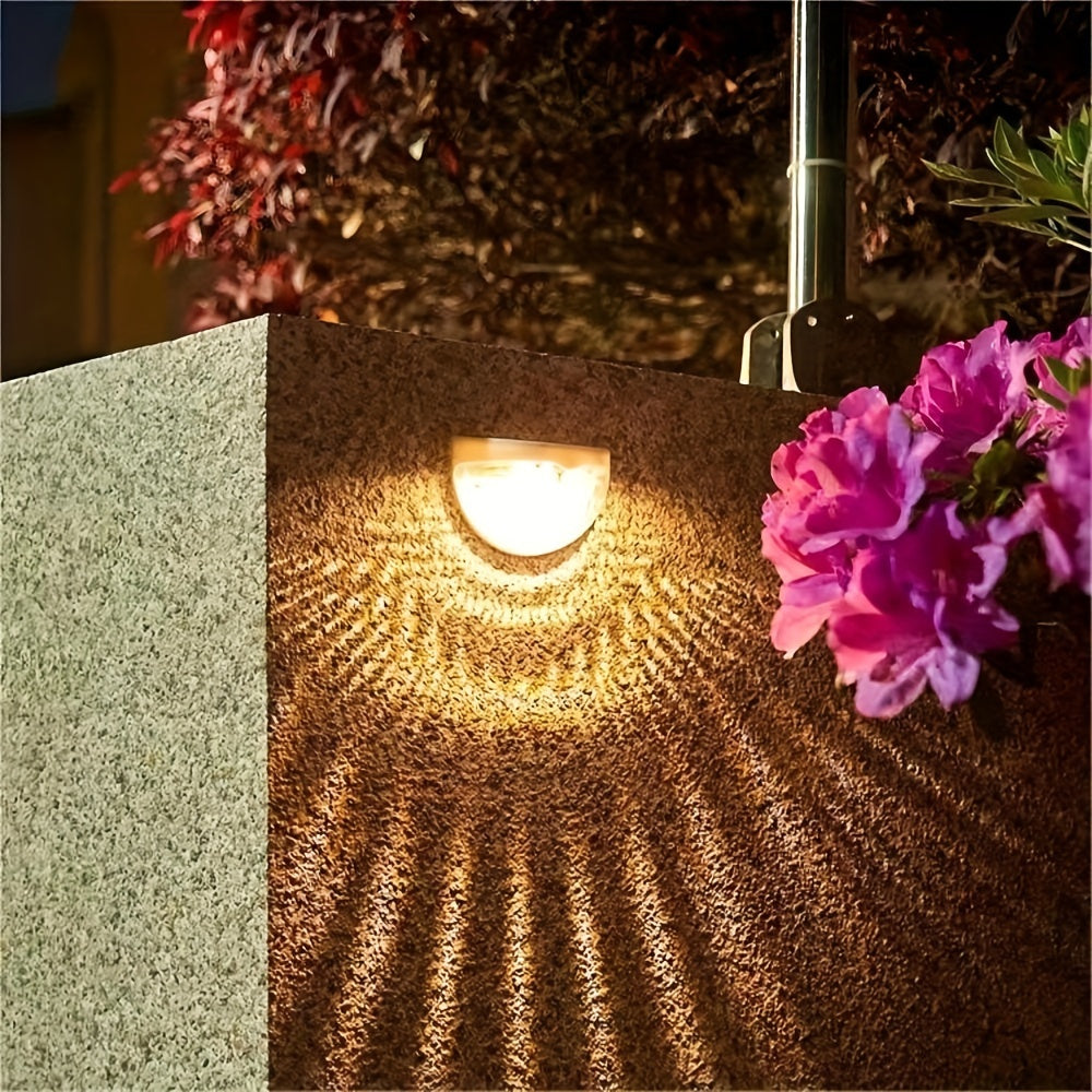 Applique solaire demi-lune pour clôture et marches, lot de 2 à 6