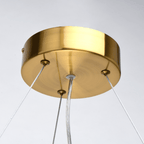Lustre LED couronne de cristal torsadé et anneau doré, Ø 40 cm