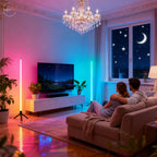 Lampadaire LED RVB démontable en trois tubes sur trépied, 110 cm