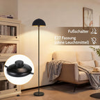 Lampadaire de bureau dôme noir et or, socle épais de 25 cm