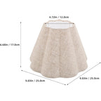 Abat-jour festonné en tissu aspect lin beige, Ø 25 x H 17 cm