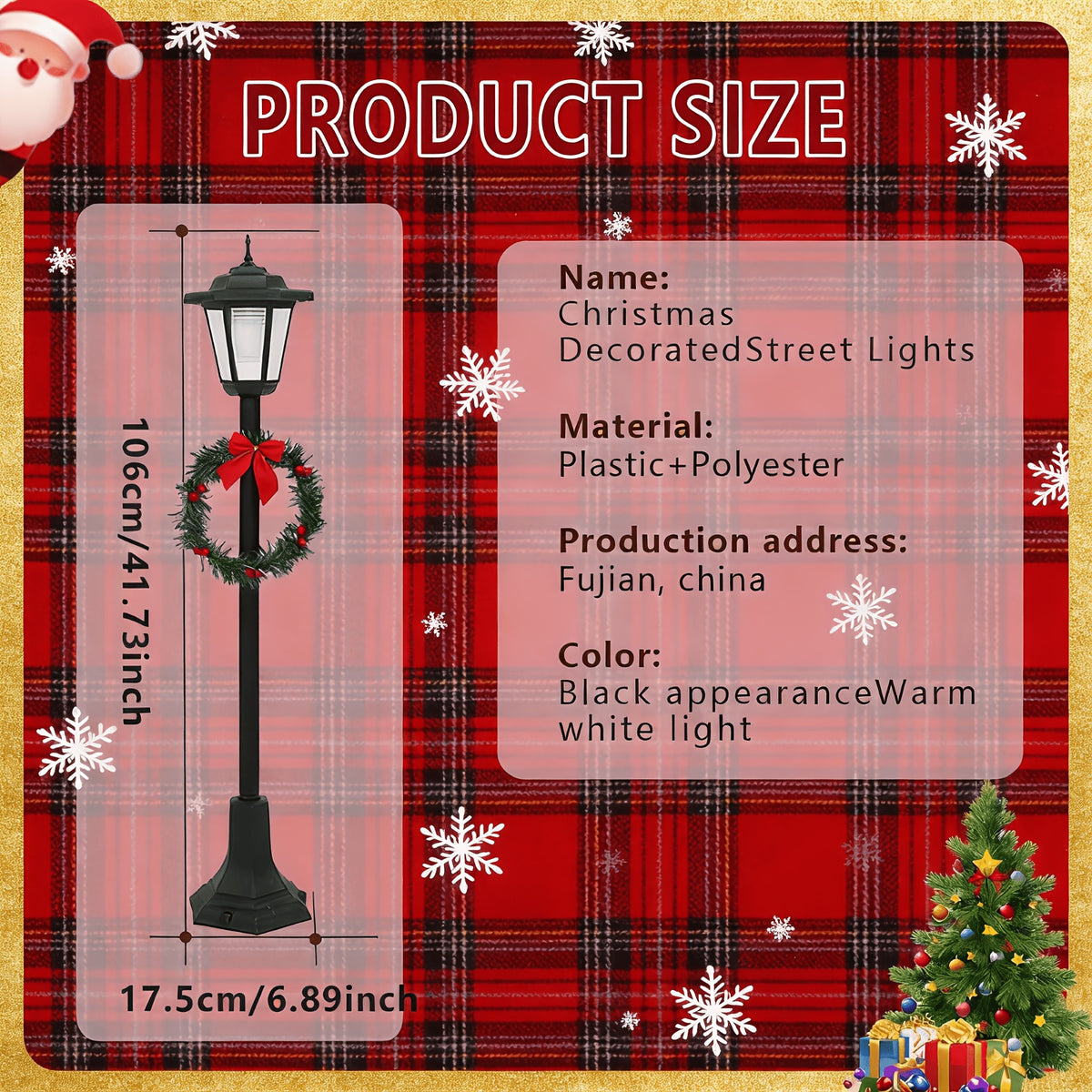 Lampadaire solaire rétro de 82 cm pour allée de jardin, IP44