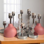 Pied de lampe E27 chromé à perles transparentes, 7 modèles à câbler