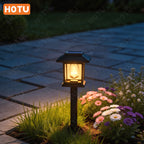 Lampe solaire lanterne à toit pagode, 48 cm, lot de 2 ou 4 piquets