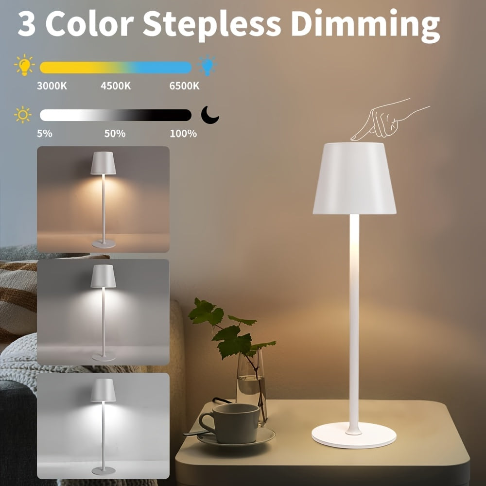 Lampe sans fil en aluminium mat à tige raccourcissable, 38 cm