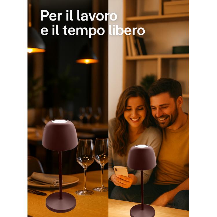 Lampe de table LED sans fil IP54, batterie 7800 mAh et socle de charge