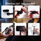 Lampe de lecture à pince noire modulable, tête amovible et bras