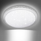 Plafonnier LED rond à bordure à facettes, Ø 29 à 48 cm, blanc froid