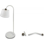 Lampe de table sans fil blanche à tête aimantée et col de cygne