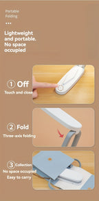 Lampe de bureau LED pliable sans fil, panneau tactile à 3 teintes
