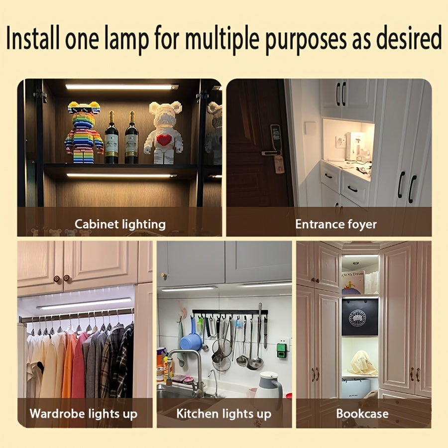 Lot de 3 réglettes LED ultra-fines 1,3 cm, trois teintes, 30 ou 40 cm