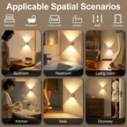 Applique murale LED à détecteur rectangulaire, effet bois ou pierre