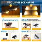 Applique solaire de marche triangulaire 24 LED, IP65, lot de 2