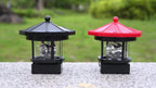 Lot de 2 lampes solaires pavillon octogonal, toit noir et rouge